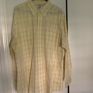Brooks Brothers 17.5 yellow plaid shirt